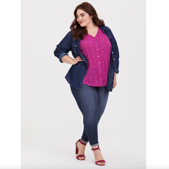 Torrid 5 Magenta Star Print Tank Top - Picture 5 of 13